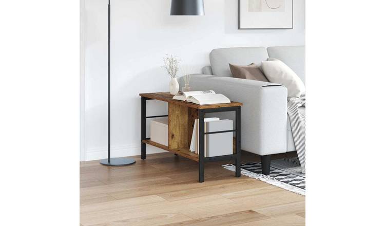 Walplus 2 Tier Steel Bookshelf - Dark Wood - 82 x 32 x 47 cm