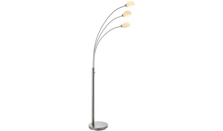 Loops Direct Steel and Glass Floor Lamp - Nickel