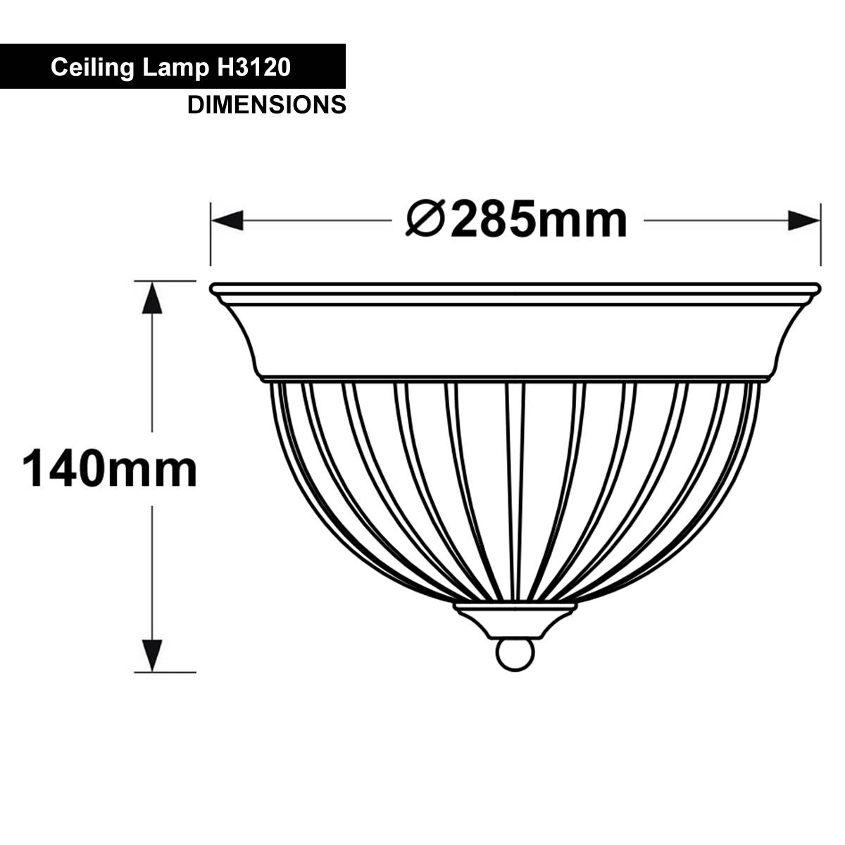 Energy Light Bulbs Frosted Glass Flush Ceiling Light IP44 - Antique Brass - Image 2