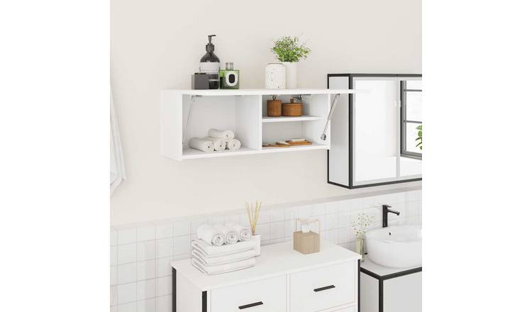 Walplus Engineered Wood Bathroom Wall Cabinet - White - 80 x 25 x 30 cm