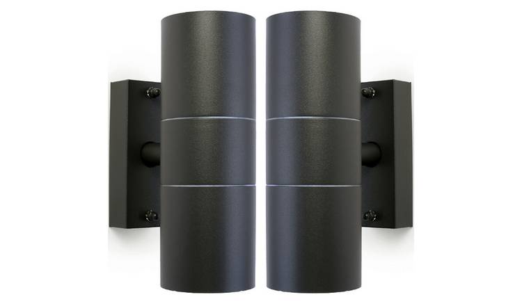 Loops Direct Pack of 2 Steel Up and Down Wall Light - Anthracite