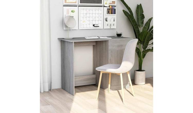 Walplus Drawer Door Engineered Wood Desk - Grey and Oak - 100 x 50 x 76 cm