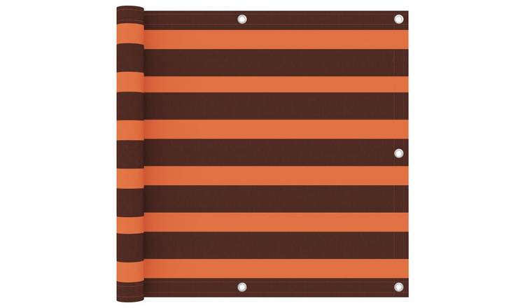 Walplus Polyester Oxford Balcony Screen - Orange and Brown - 90 x 400 cm