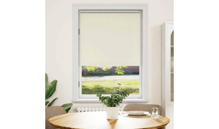 Walplus Polyester Chain Operated Blackout Roller Blind - Off White - 80 x 175 cm