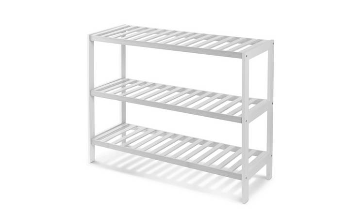 Keplin 3 Tier Bamboo Shoe Rack - White