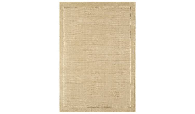 Mega Flooring Beige Handmade Plain Rug - 80 x 150cm