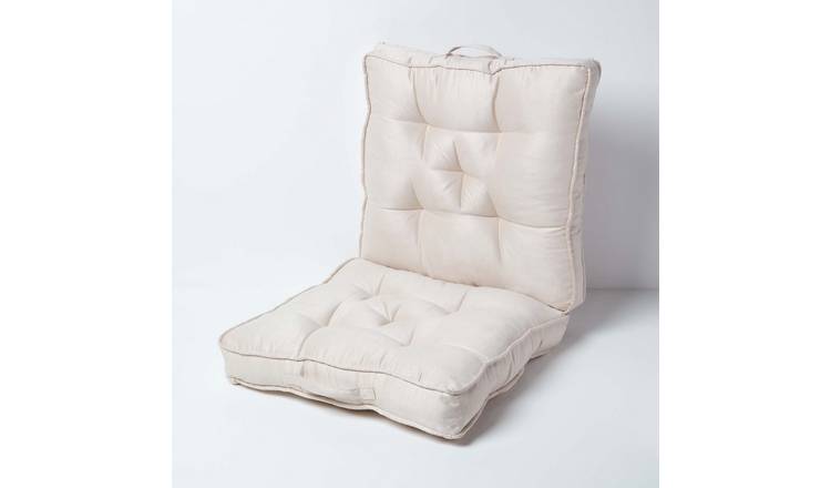 Homescapes Faux Suede Travel Support Booster Cushion - Cream