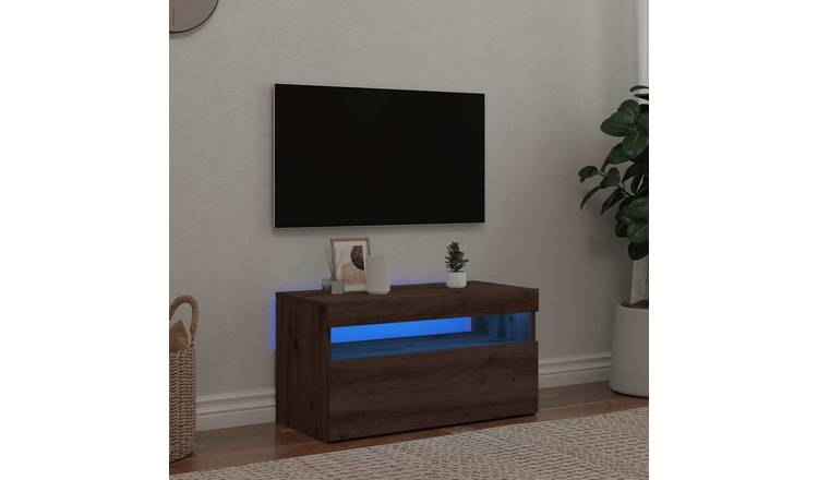 Walplus Engineered Wood RGB LED TV Cabinet - Artisan Oak - 75 x 35 x 40 cm