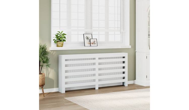 Walplus Engineered Wood Radiator Cover - White - 175 x 20 x 82 cm