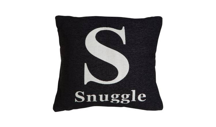 Orsina Words Snuggle Square Cushion – Black