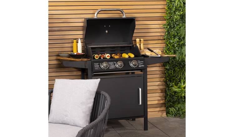 Charles Bentley 3 Burner Gas BBQ - Black