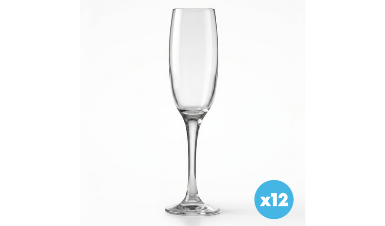 Argon Tableware Classic Champagne Flutes - 220ml - Pack of 12