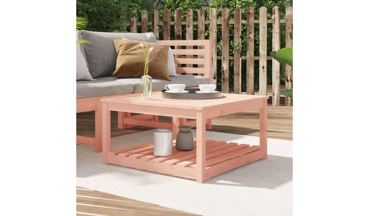 Walplus Douglas Wood Garden Table - Brown - 82.5 x 82.5 x 45 cm