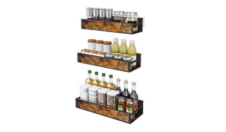 Living and Home 3 Piece Wall Mount Spice Rack