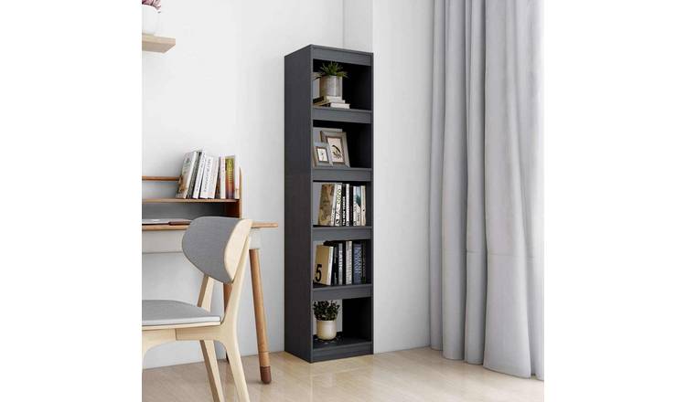 Walplus Solid Pine Book Cabinet - Grey - 40 x 30 x 167.5 cm