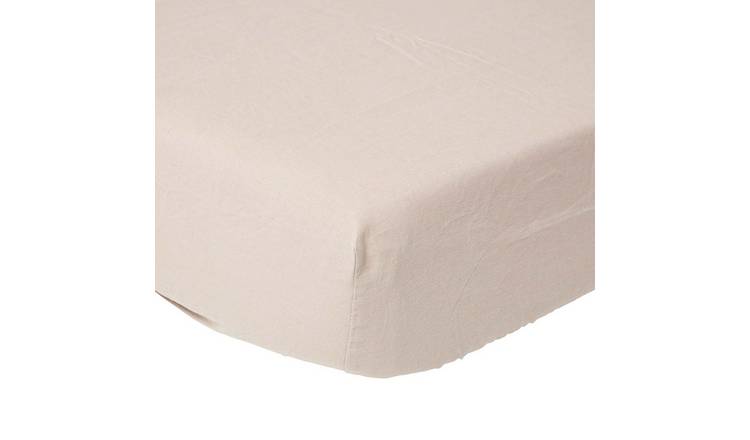 Homescapes Linen Deep Fitted Sheet Natural - Single
