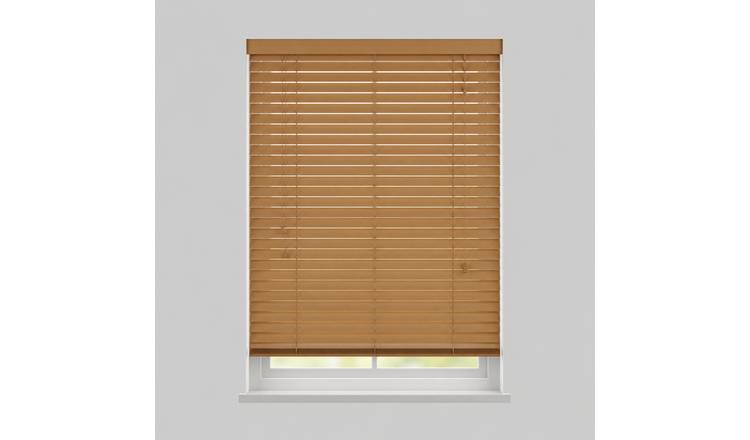 New Edge Blinds Light Oak Real Wood String Venetian Blind - 170cm x 120cm