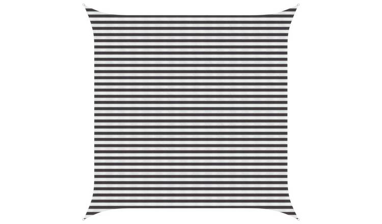 Walplus Square HDPE Sun Shade Sail - Anthracite and White - 400 x 400 cm