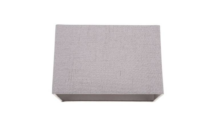Happy Homewares Sleek Grey Stitch Linen Fabric Rectangular Lampshade - 30cm
