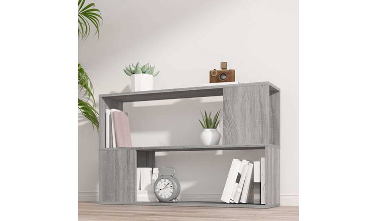 Walplus Engineered Wood Book Cabinet - Grey and Oak - 100 x 24 x 63 cm
