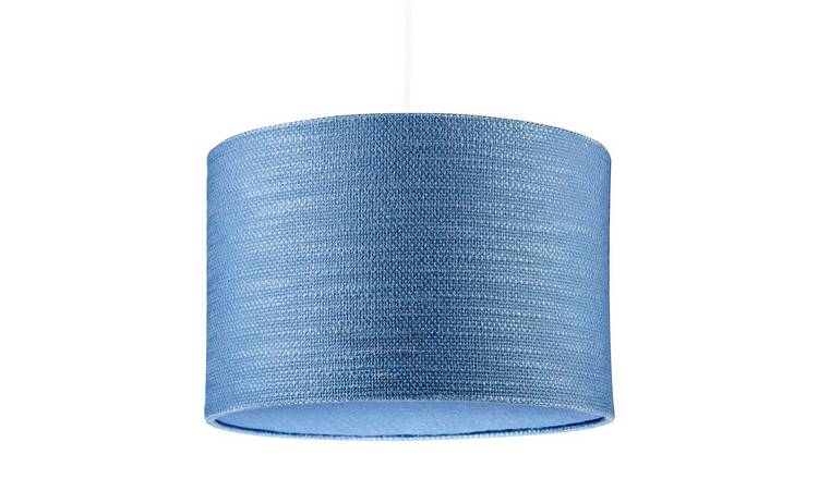 Happy Homewares Glacier Lake Blue Textured Linen Pendant Shade - 30cm