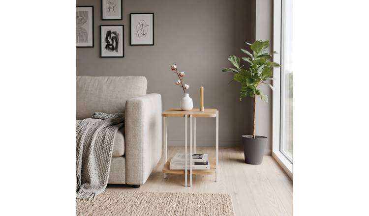 Decortie Notus 2-Tier Square Side Table - Oak