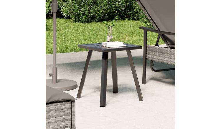 Walplus Steel Outdoor Furniture Set - Anthracite - 34 x 34 x 38 cm