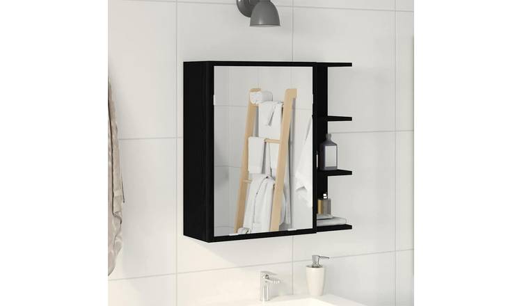 Walplus Bathroom Mirror Cabinet - Black Oak - 62.5 x 20.5 x 64 cm