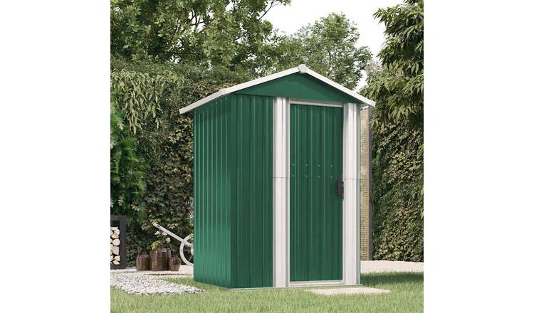 Walplus Galvanised Steel Garden Shed - Green - 126 x 97.5 x 177 cm