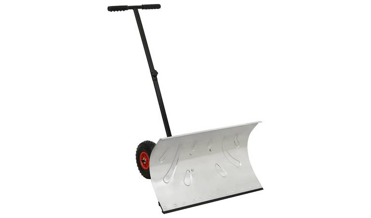 Walplus Manual Snow Shovel with Wheels - Silver - 74 x 46 cm