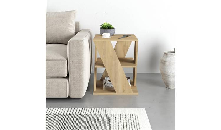 Decortie Cyclo Particleboard Melamine Side Table - Oak
