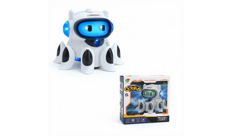 deAO Crawling Octopus Toy Lighting Sound Spray Movement - White