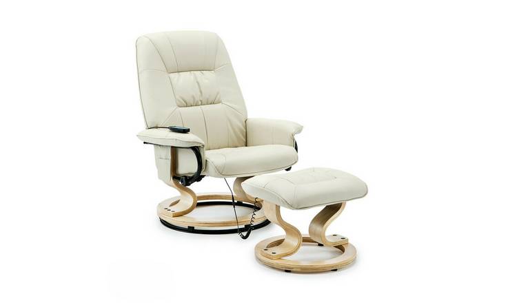 Furniture Online Tuscany Recliner Bonded Leather Recliner Chair – Cream