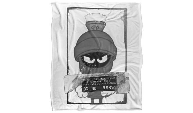 Looney Tunes Marvin The Martian Busted White Blanket - 152cm x 127cm