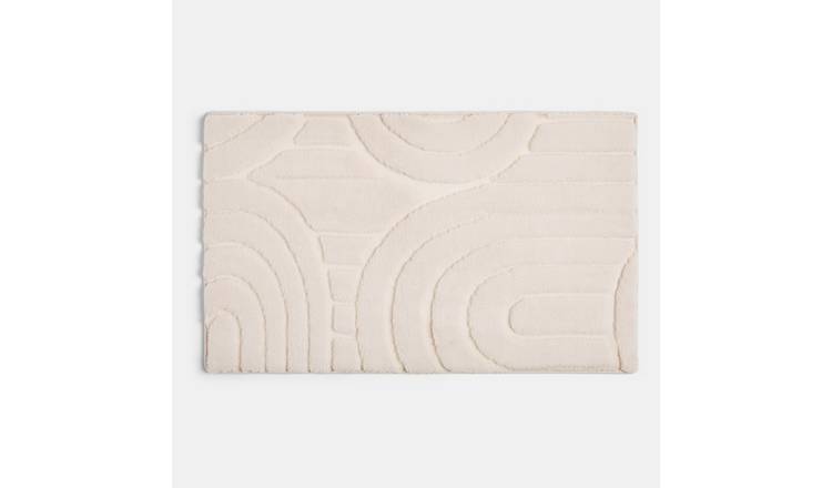 OHS Arch Embossed Tufted Bath Mat - 45 x 75cm - Cream