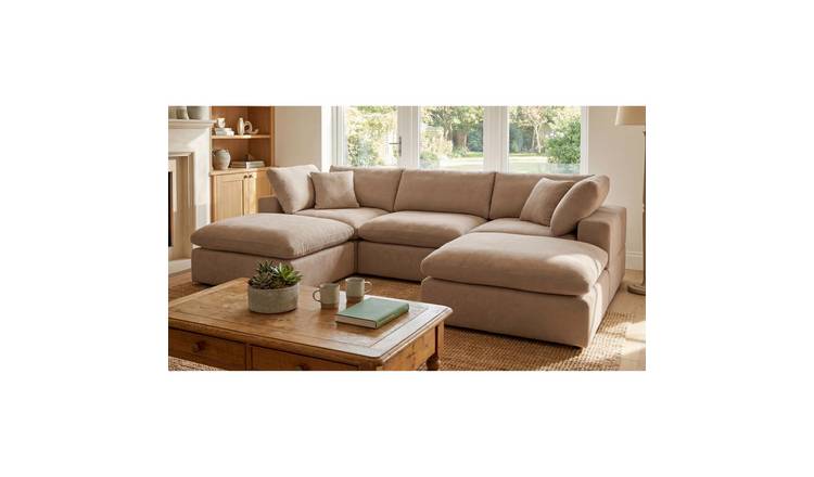 Artemis Home Cotleigh 5 Piece U-Shaped Modular Corner Sofa - Light Brown