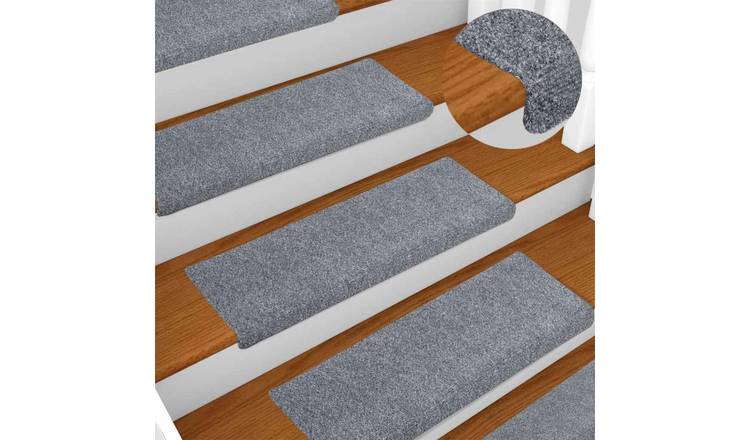 Walplus Pack of 30 Rectangular Stair Mats - Light Grey - 65 x 21 cm