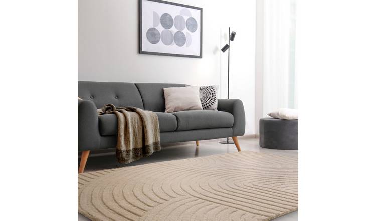 Mega Flooring Beige Handmade Geometric Rug - 120 x 170cm