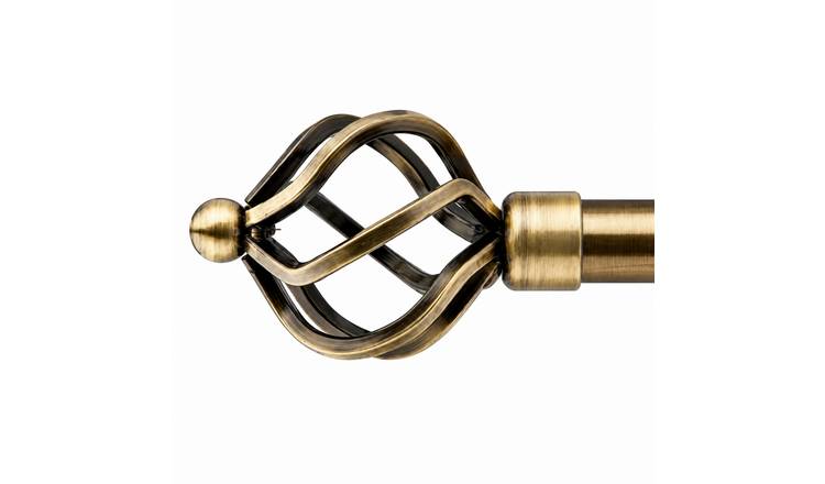 New Edge Blinds 16-19mm Brass Cage Eyelet Curtain Pole - 120cm - 210cm