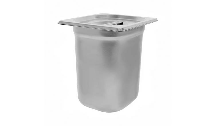 Argon Tableware Stainless Steel Gastronorm Container with Lid 1/6 - 3L