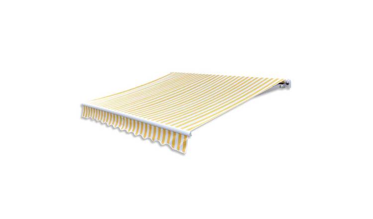 Walplus Polyester Awning - Yellow and White - 300 x 250 cm