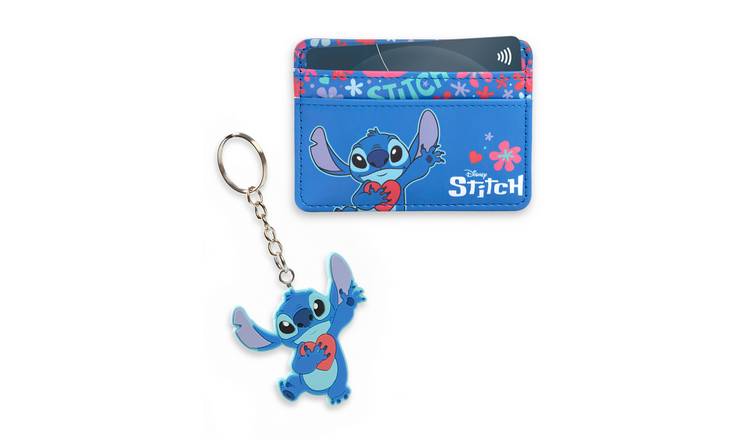 Lilo Stitch Cardholder Keyring Adult Womens Wallet Gift Set - Blue