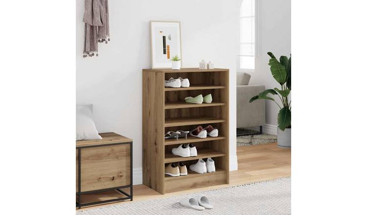 Walplus Engineered Wood Shoe Rack - Artisan Oak - 60 x 35 x 92 cm
