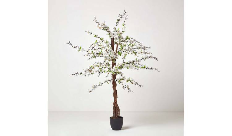 Homescapes Silk Flower Blossom Tree Artificial Plant - White