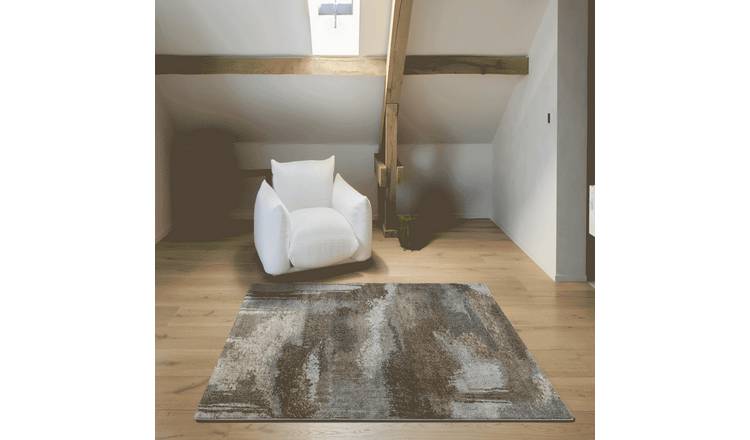 Mega Flooring Brown Modern Abstract Rug - 133 x 195cm