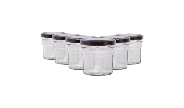 Argon Tableware Glass Jam Jars with Lids - Pack of 6