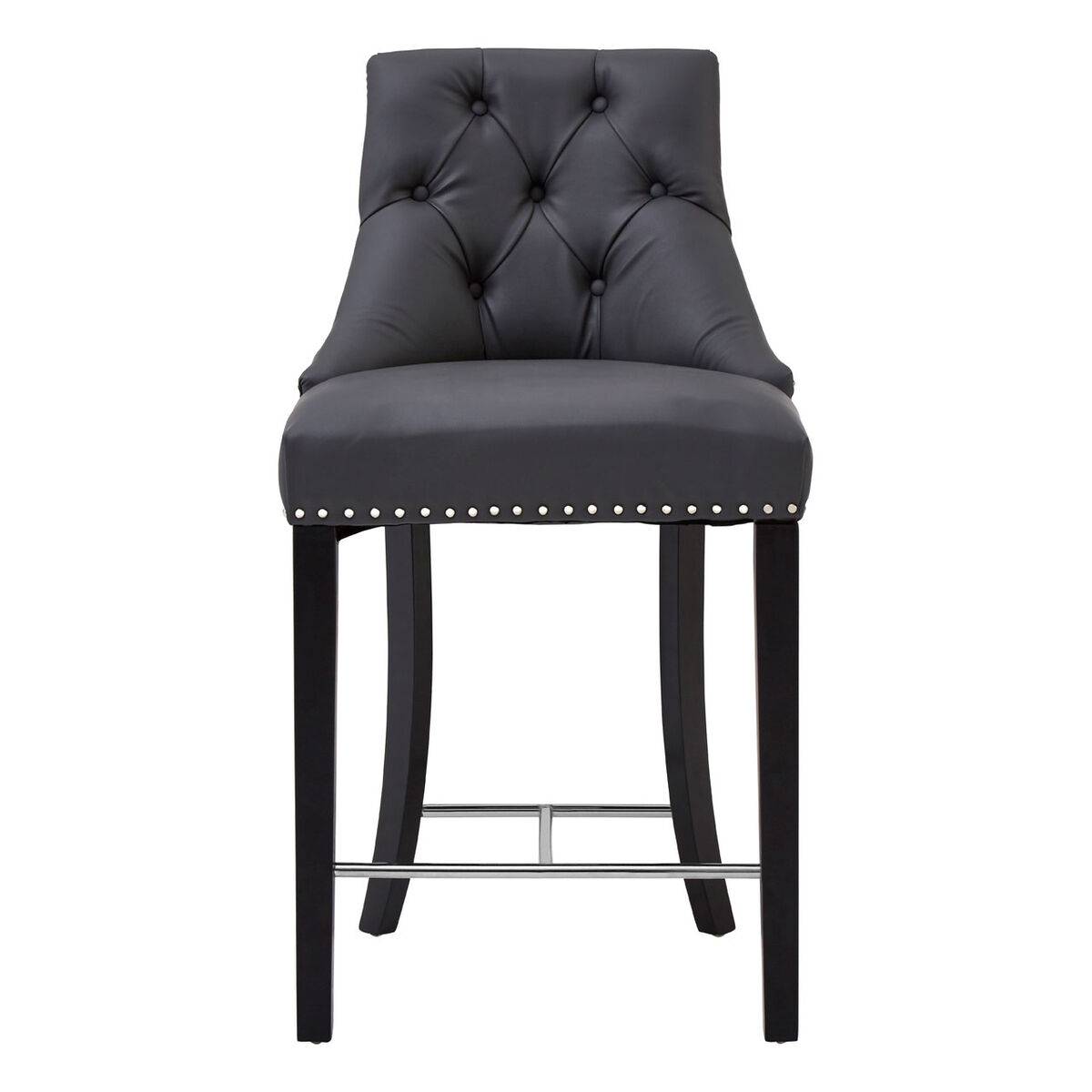 Orsina Regents Park Faux Leather Bar Chair - Grey - Image 1