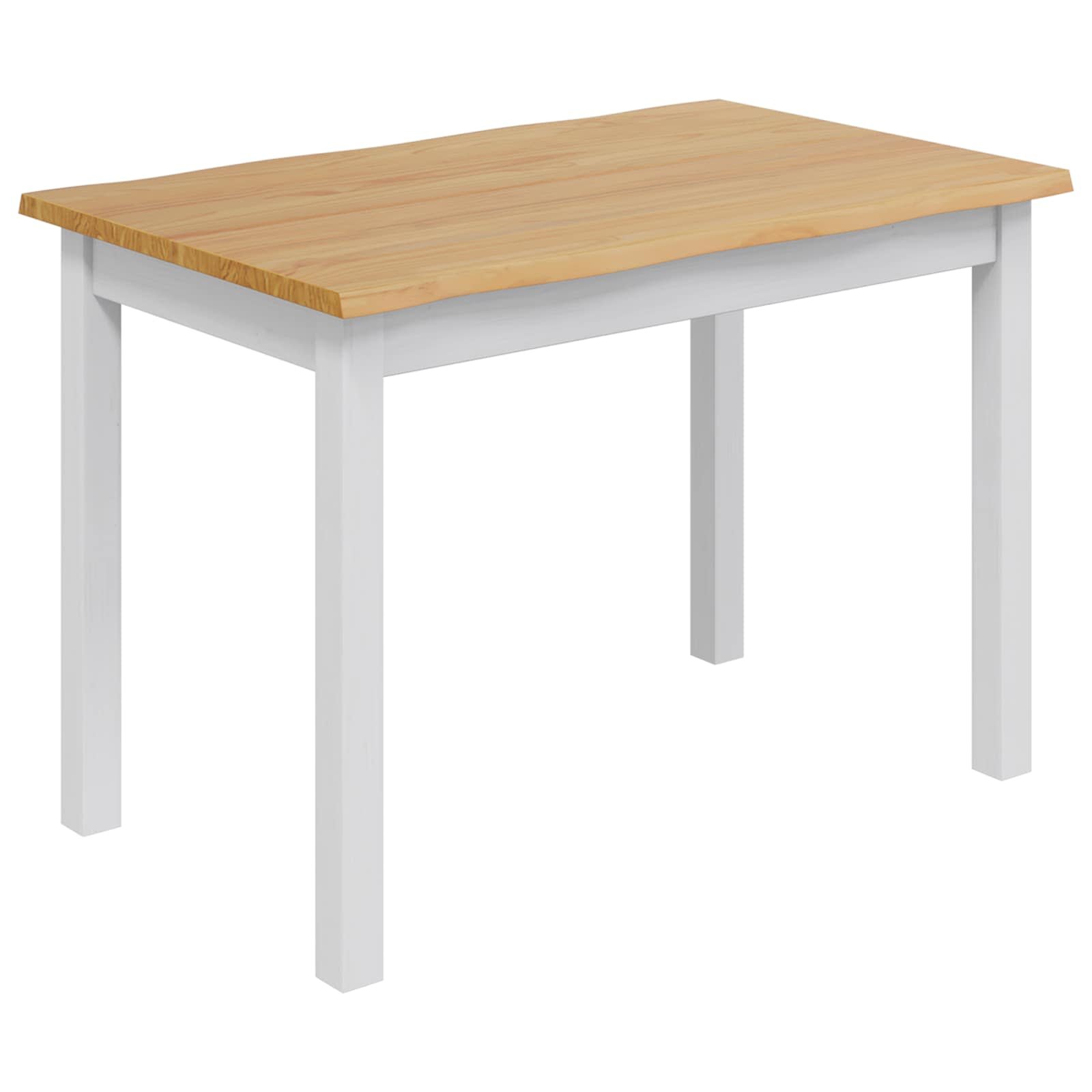Walplus Solid Pine Dining Table - White - 112 x 70 x 76.5 cm - Image 2