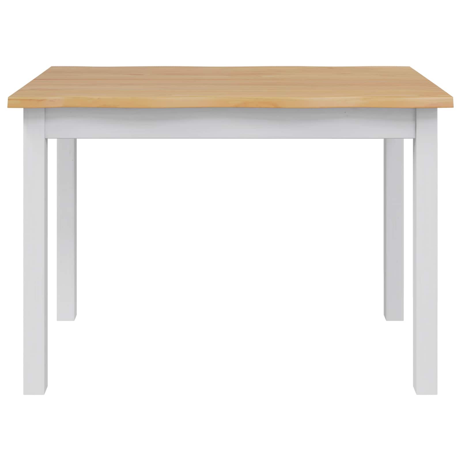 Walplus Solid Pine Dining Table - White - 112 x 70 x 76.5 cm - Image 4