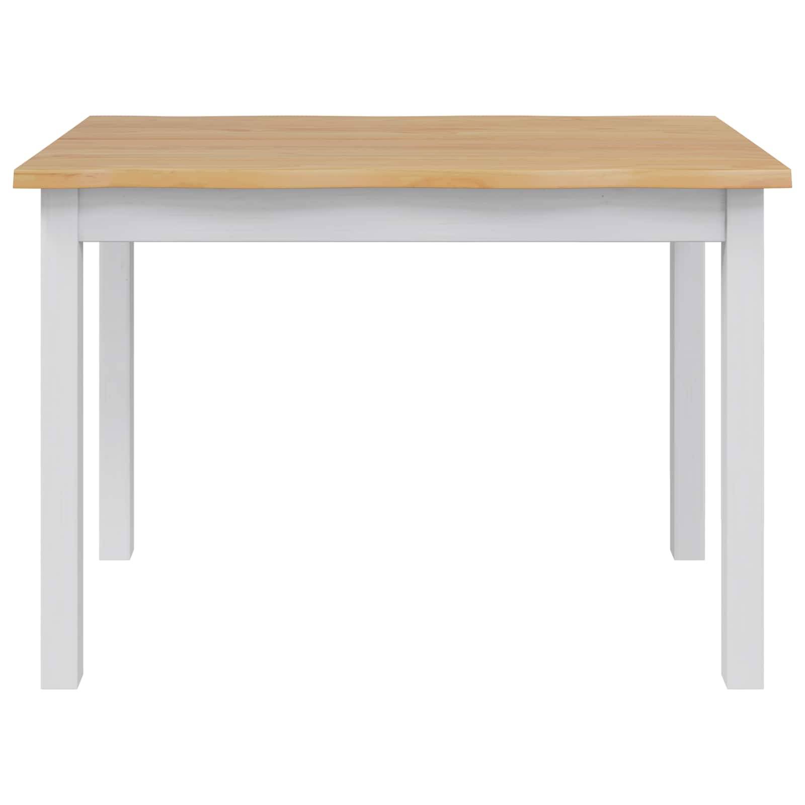 Walplus Solid Pine Dining Table - White - 112 x 70 x 76.5 cm - Image 4